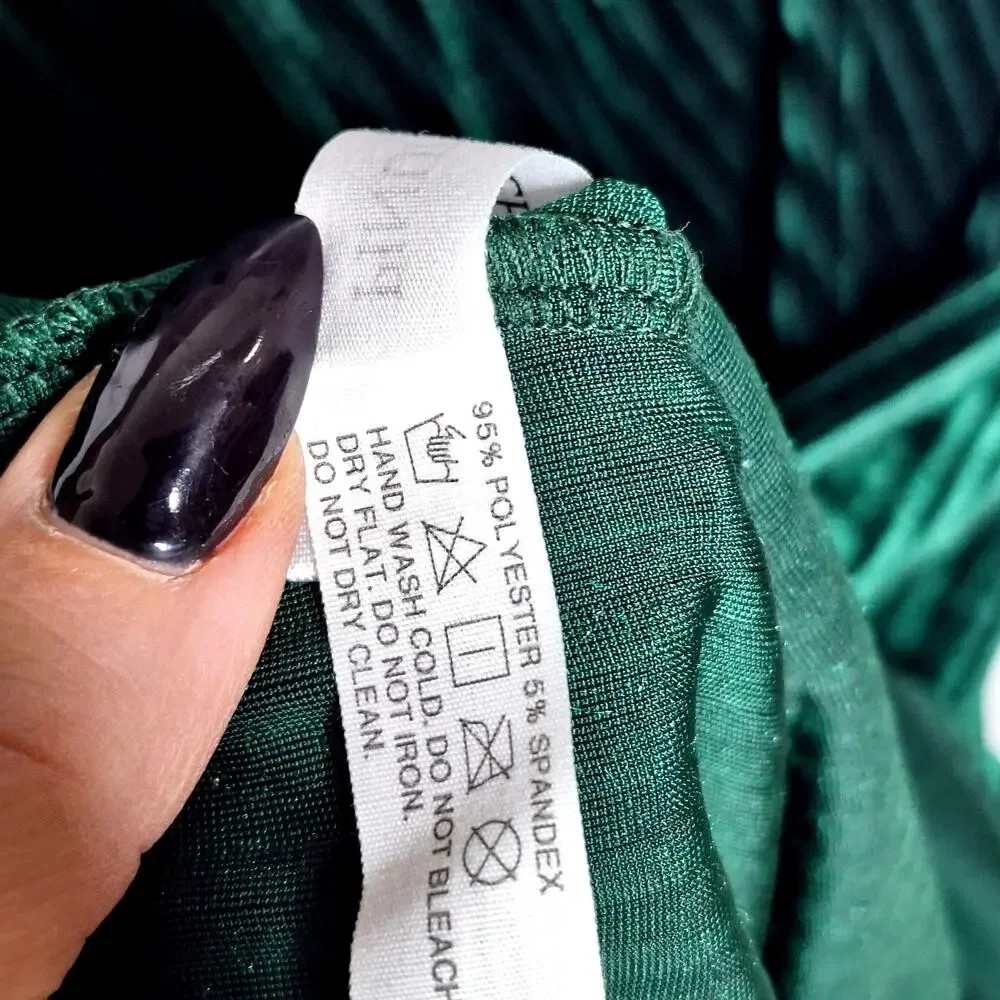 Velvet Smocked Maxi Dress 24W 3X Emerald Full Sweep Fall 40s Retro Pinup Fashion